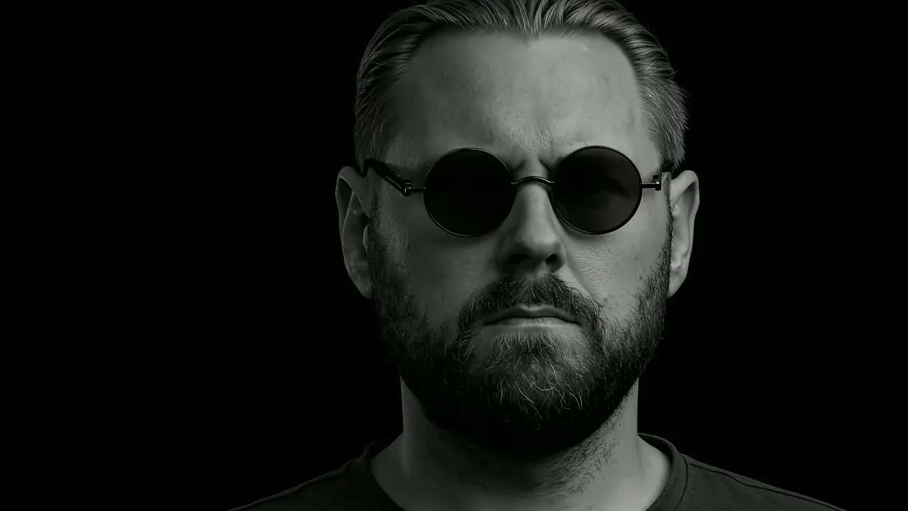 Portrait of SD Moeller in round sunglasses